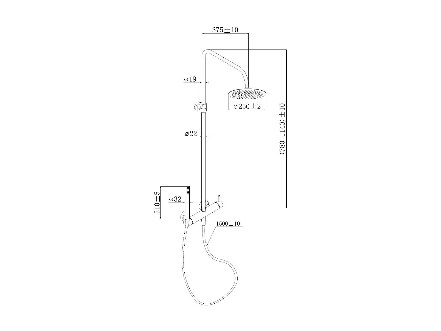 Luisa Colonna doccia meccanica bianca Essebagno