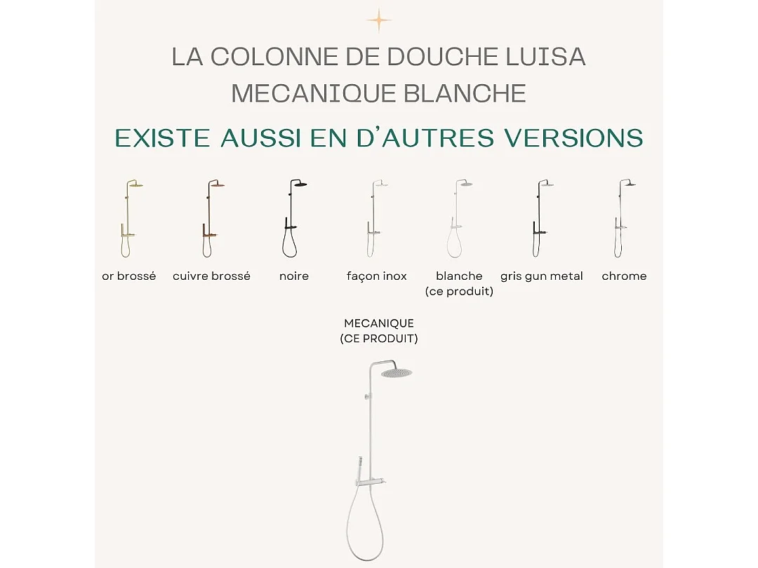 Luisa colonne de douche mécanique blanche - Essebagno