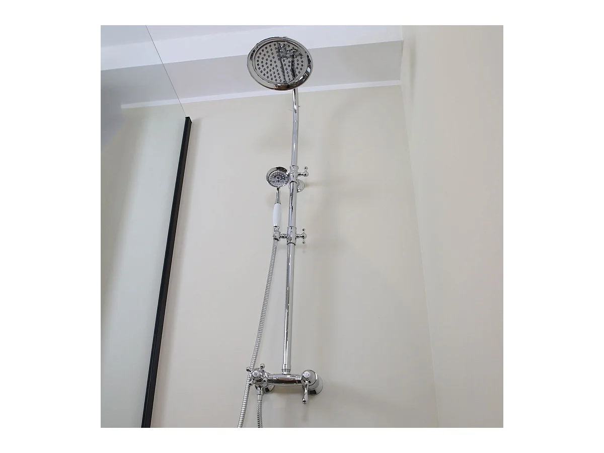 Leeds 2 colonne de douche mécanique rétro chromée - Essebagno