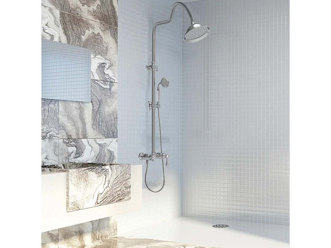 Leeds 2 colonne de douche mécanique rétro chromée - Essebagno