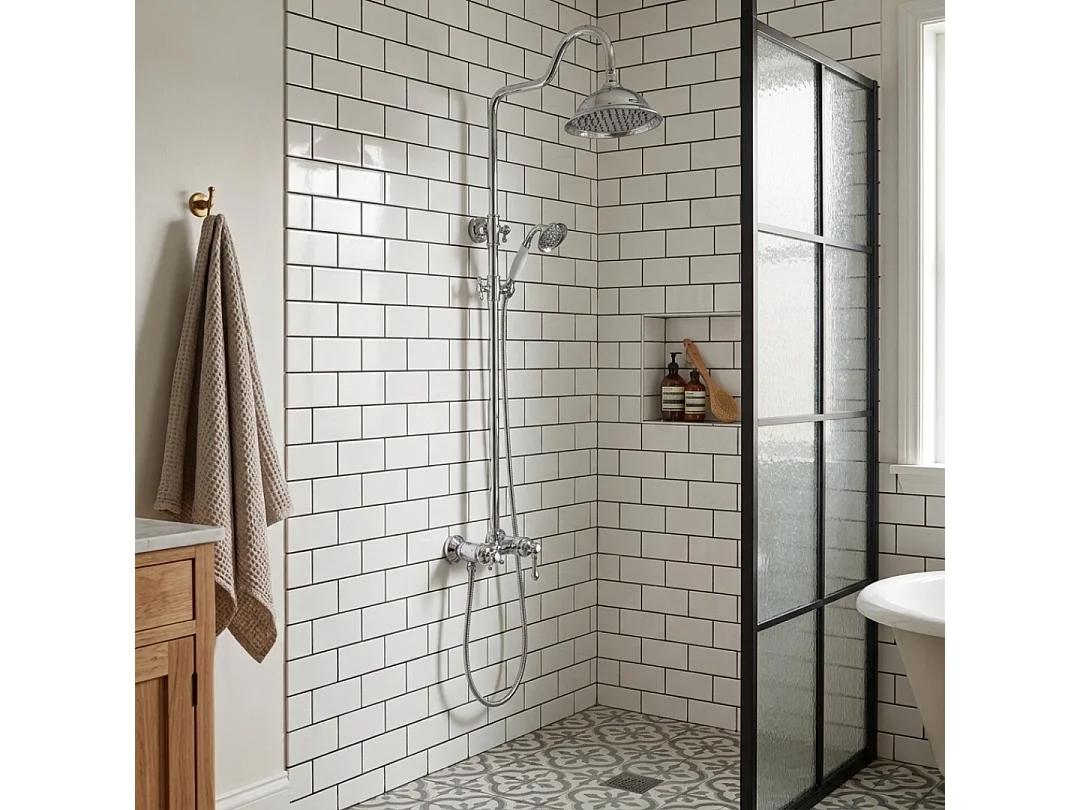 Leeds 2 kolumna prysznicowa mechaniczna retro chromu - Essebagno