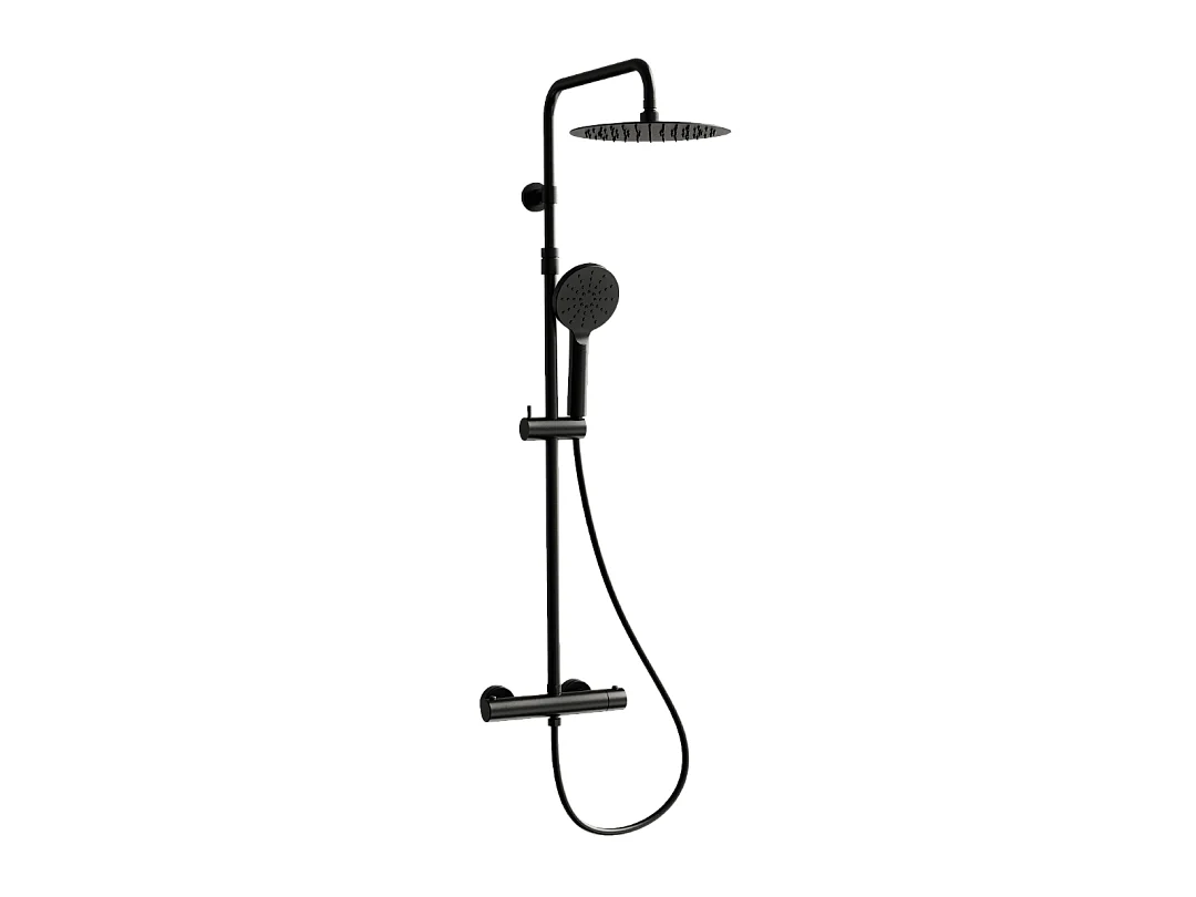 Luisa colonne de douche thermostatique noire - Essebagno