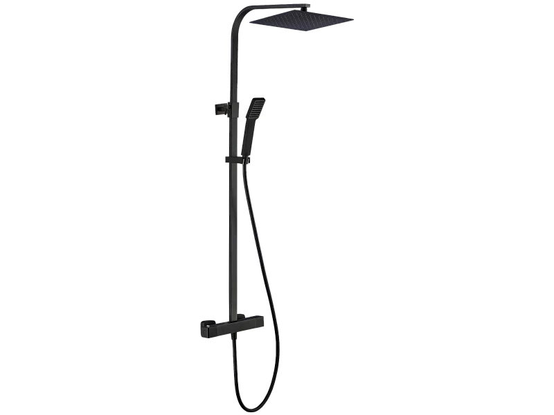 Quartos Duschsäule schwarz mit Thermostat 300 Essebagno