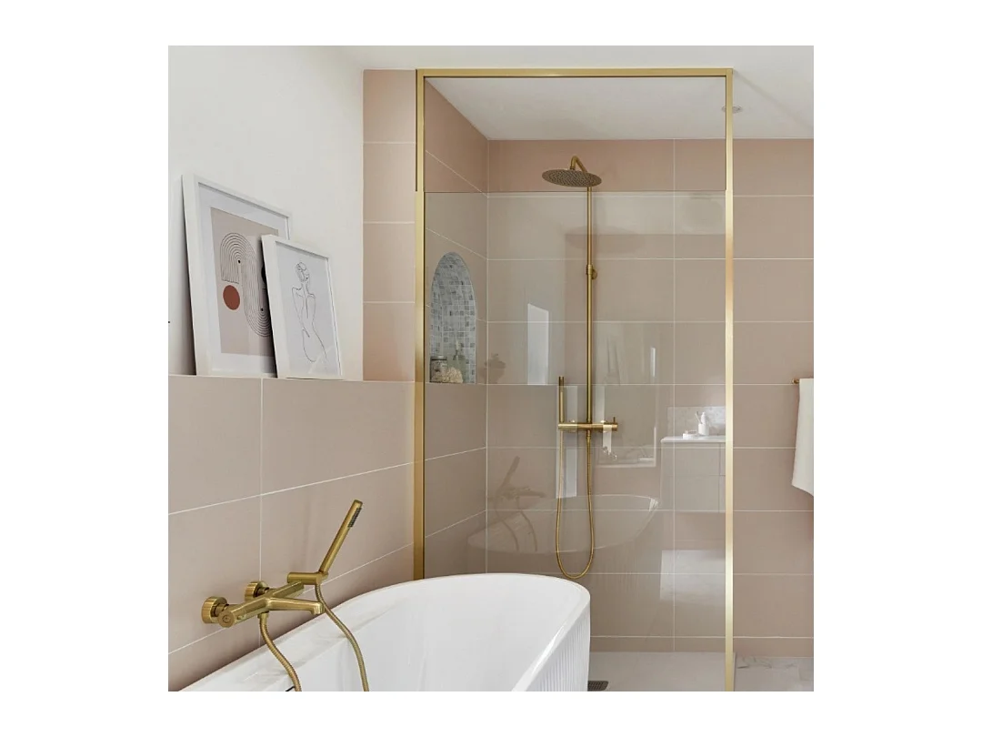 Luisa Columna de ducha mecánica oro cepillado 250 Essebagno