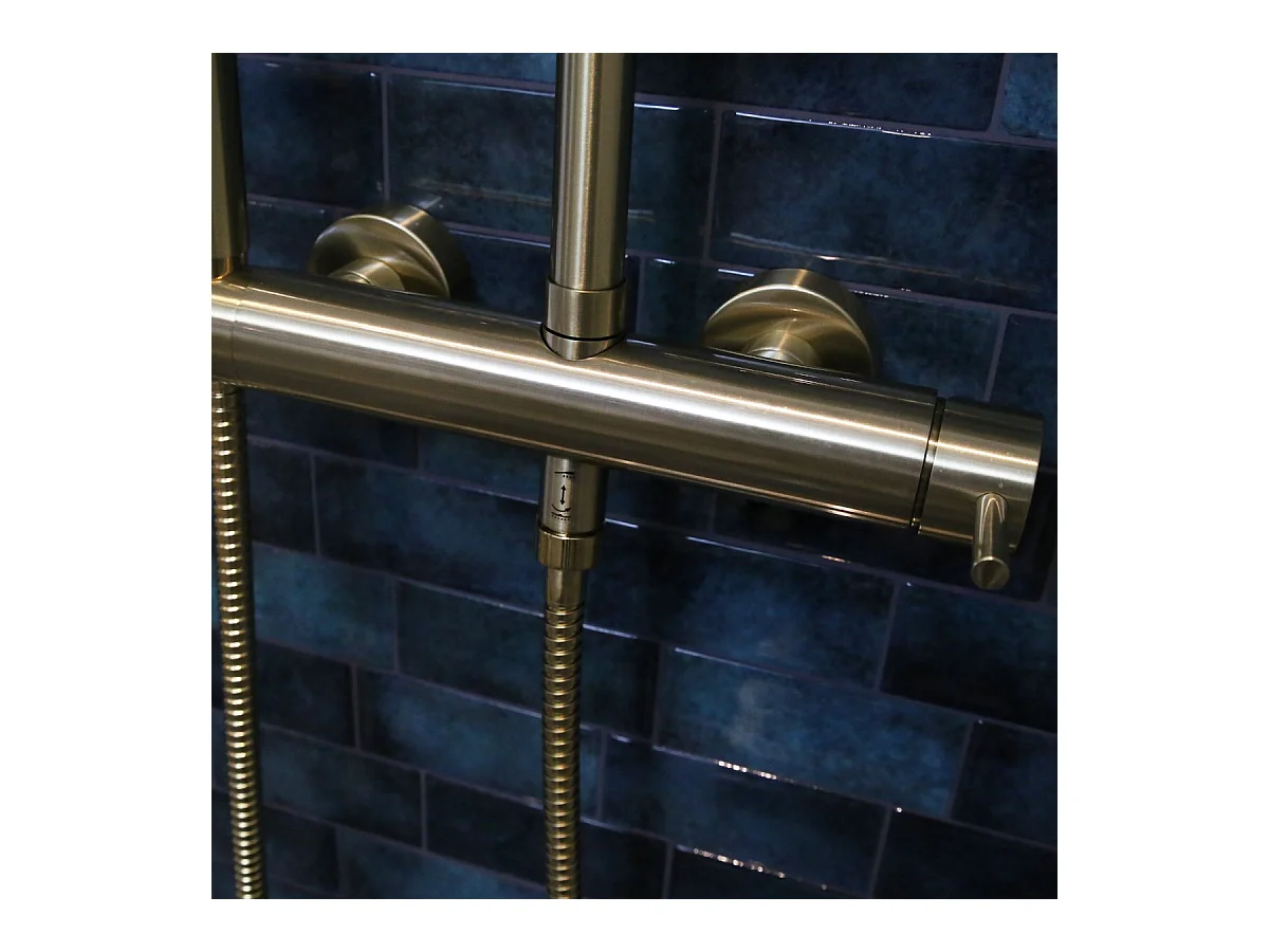 Luisa Columna de ducha mecánica oro cepillado 250 Essebagno