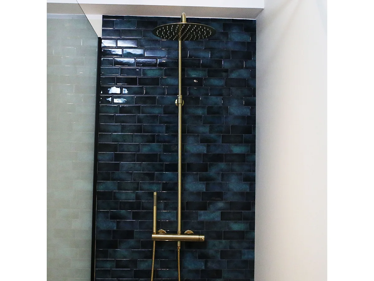 Luisa Columna de ducha mecánica oro cepillado 250 Essebagno