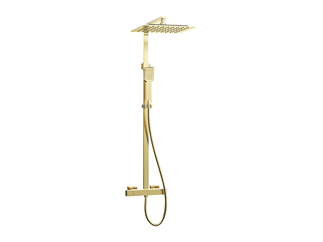 Quartos colonne de douche or brossé avec thermostatique 300 - Essebagno
