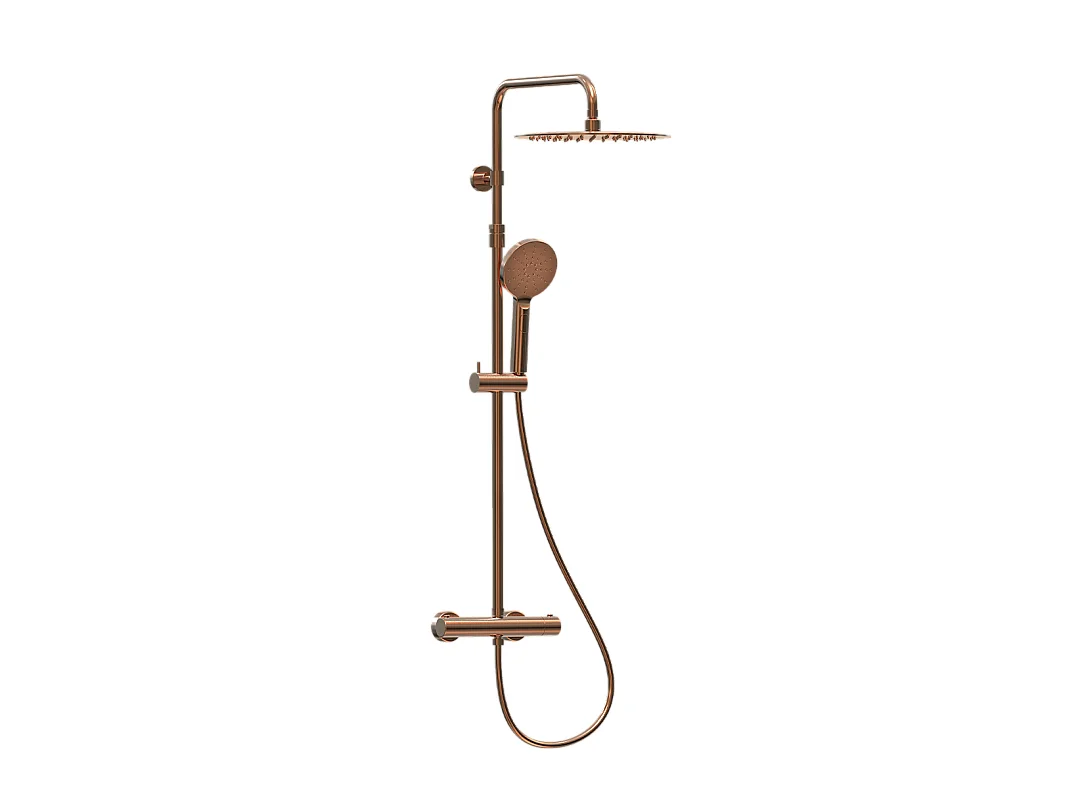 Luisa colonne de douche thermostatique cuivre brossé - Essebagno