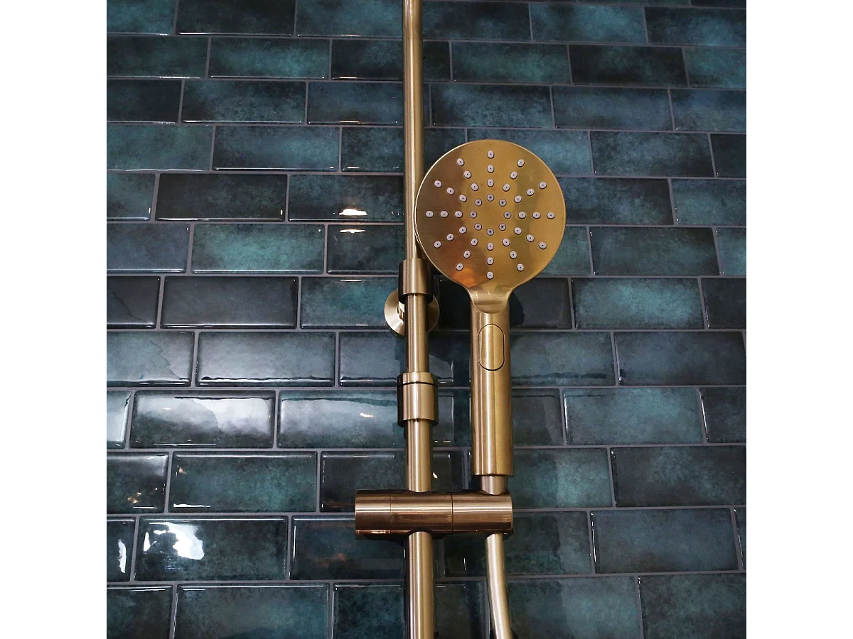 Luisa Duschsäule thermostatische aus gebürstetem Kupfer Essebagno