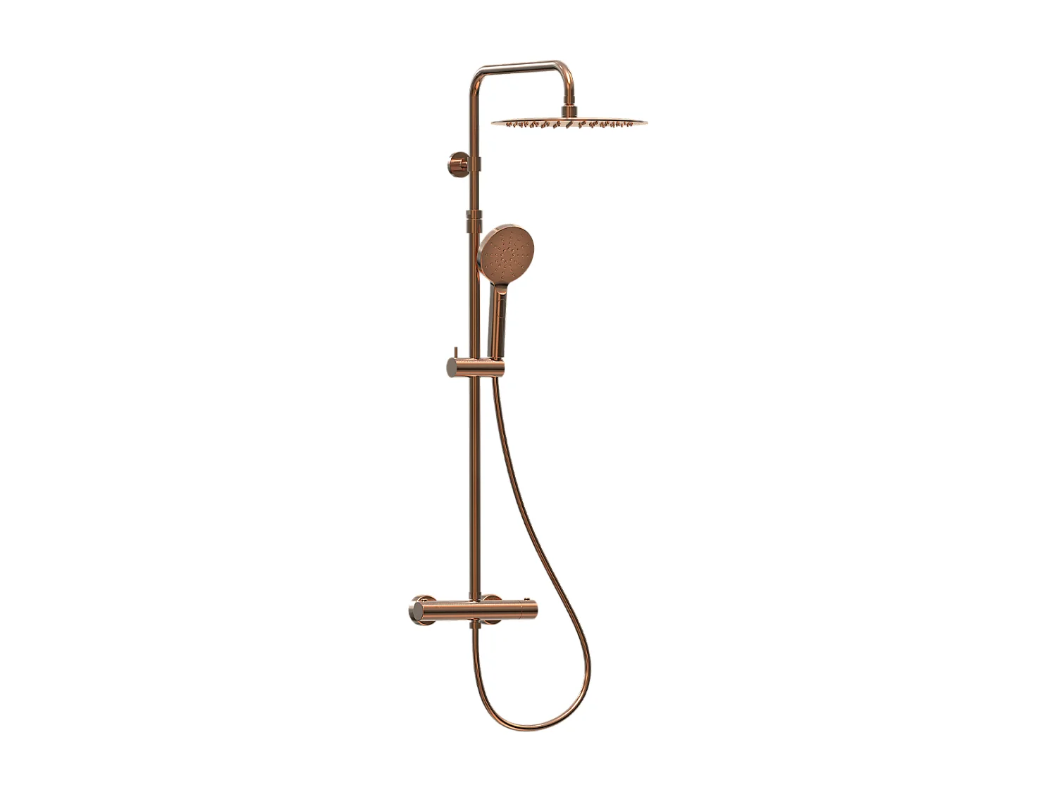Luisa colonne de douche thermostatique cuivre brossé - Essebagno