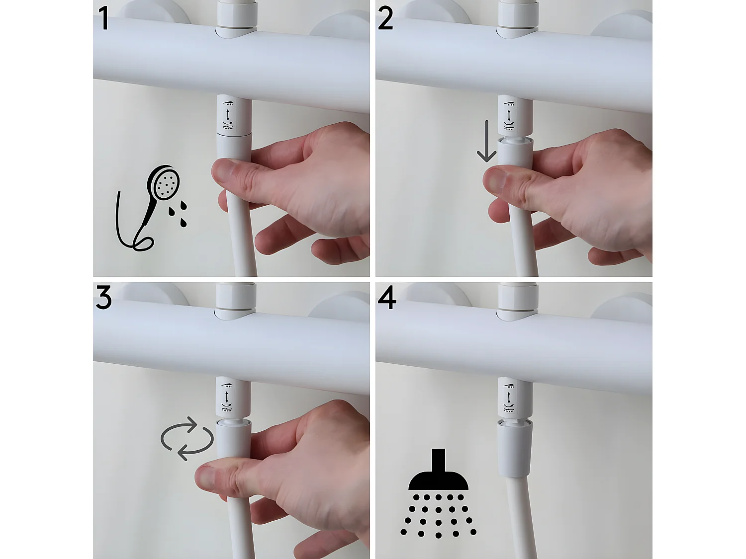 Luisa Columna de ducha mecánica estilo acero inoxidable Essebagno