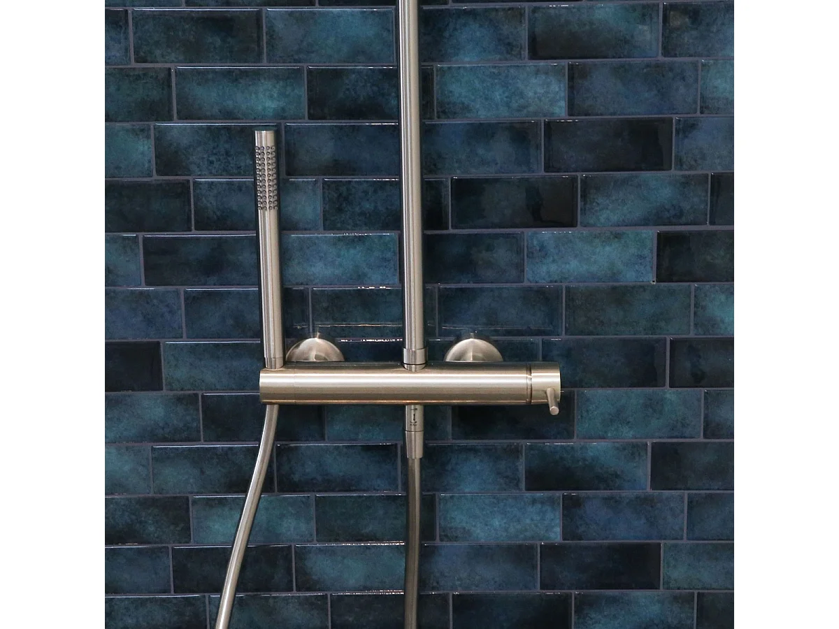 Luisa colonne de douche mécanique façon inox - Essebagno