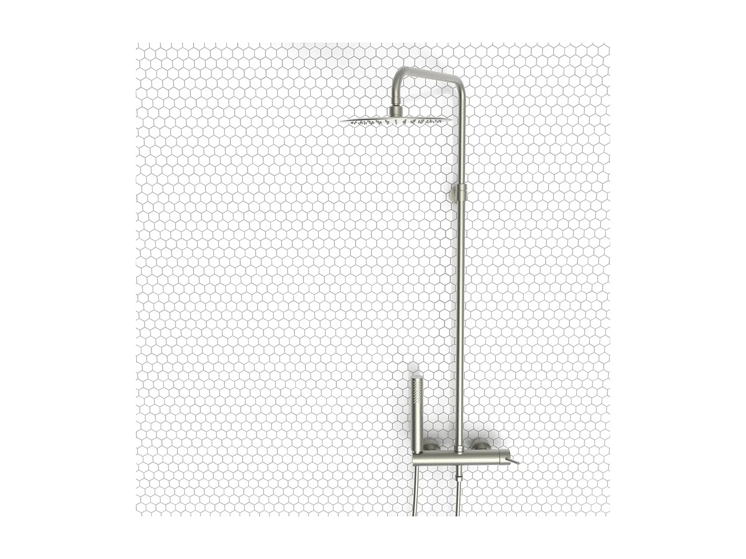 Luisa colonne de douche mécanique façon inox - Essebagno