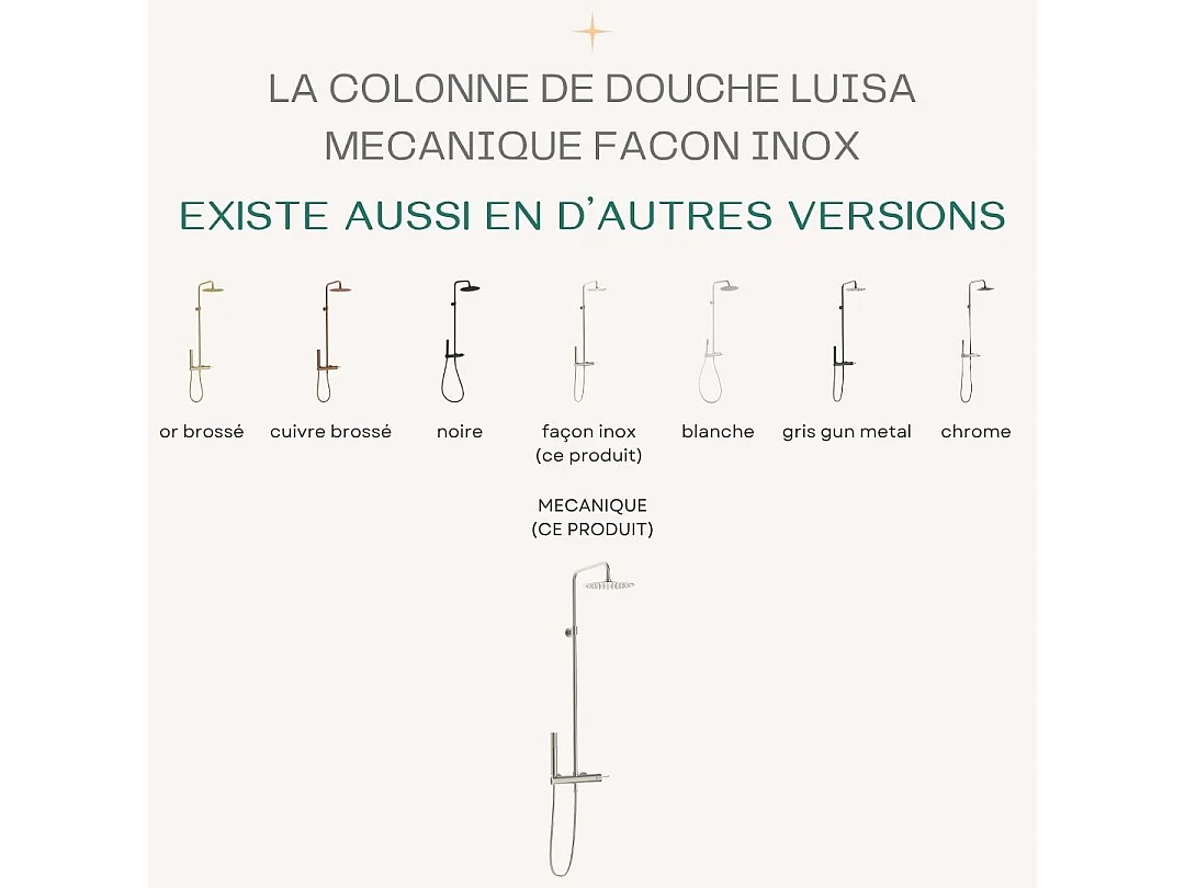 Luisa colonne de douche mécanique façon inox - Essebagno