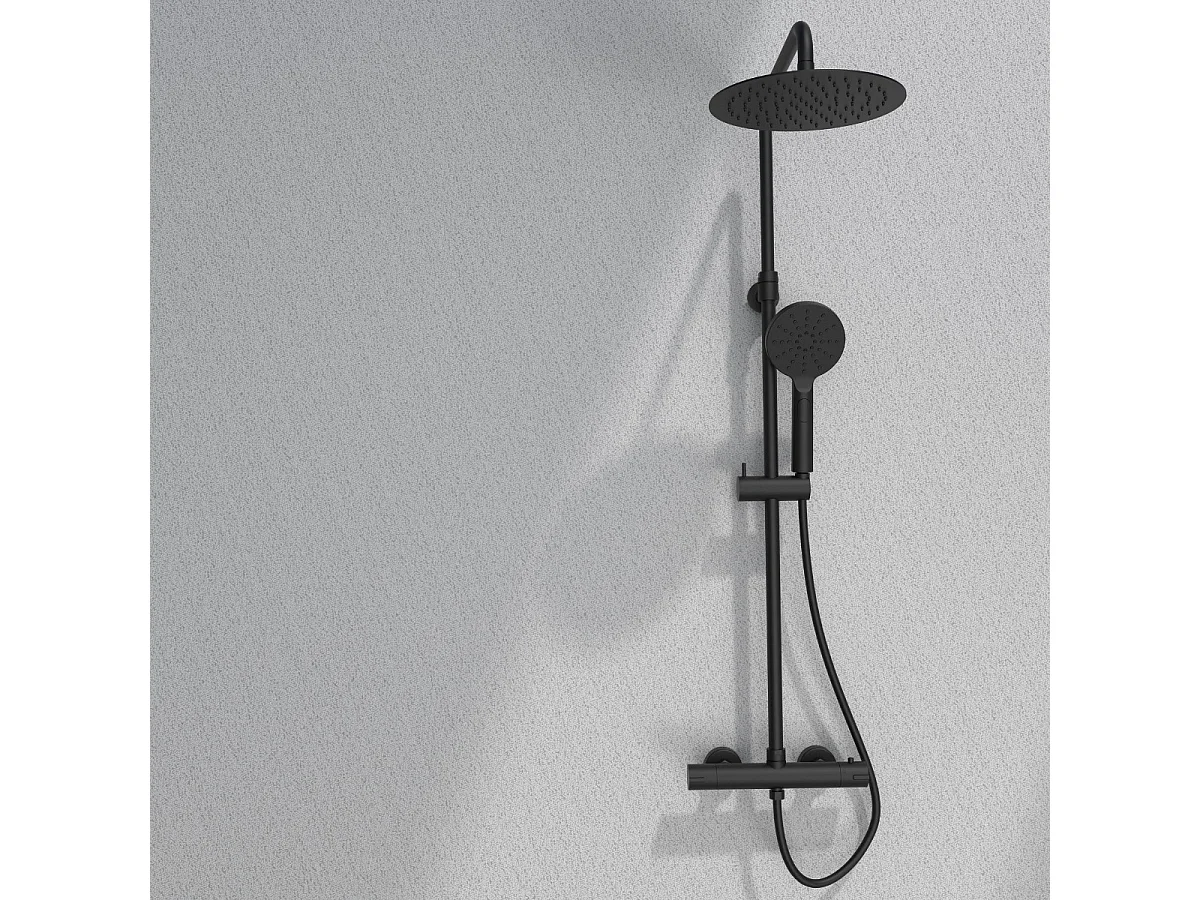 Kissy colonne de douche thermostatique noire - Essebagno