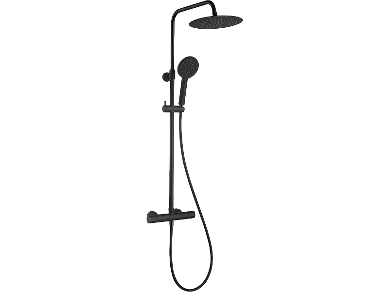 Kissy colonne de douche thermostatique noire - Essebagno