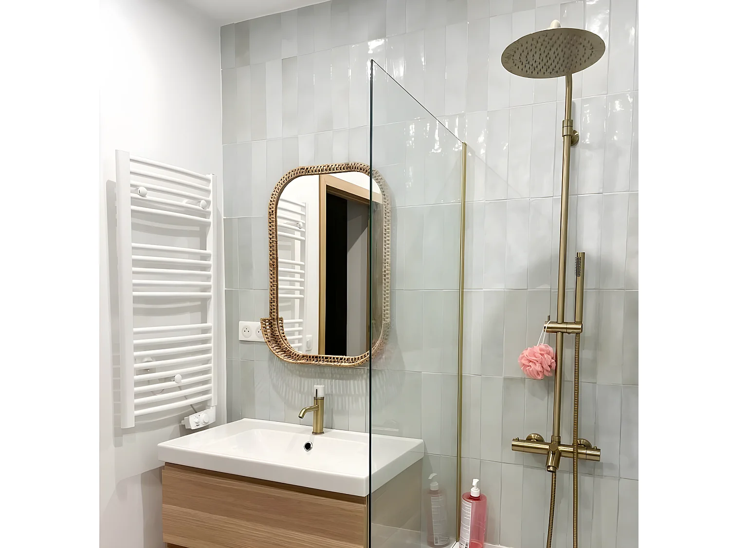 Luisa II 250 thermostatische Wannensäule gebürstetes Gold Essebagno