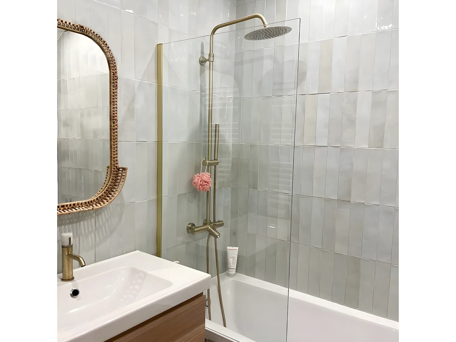 Luisa II 250 thermostatische Wannensäule gebürstetes Gold Essebagno