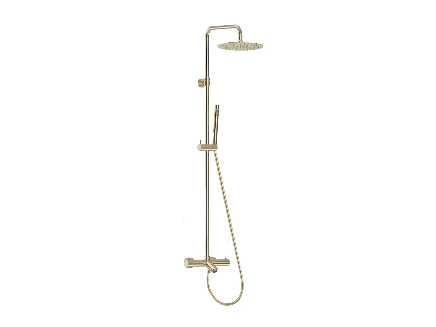 Luisa II 250 colonne bain-douche thermostatique or brossé - Essebagno