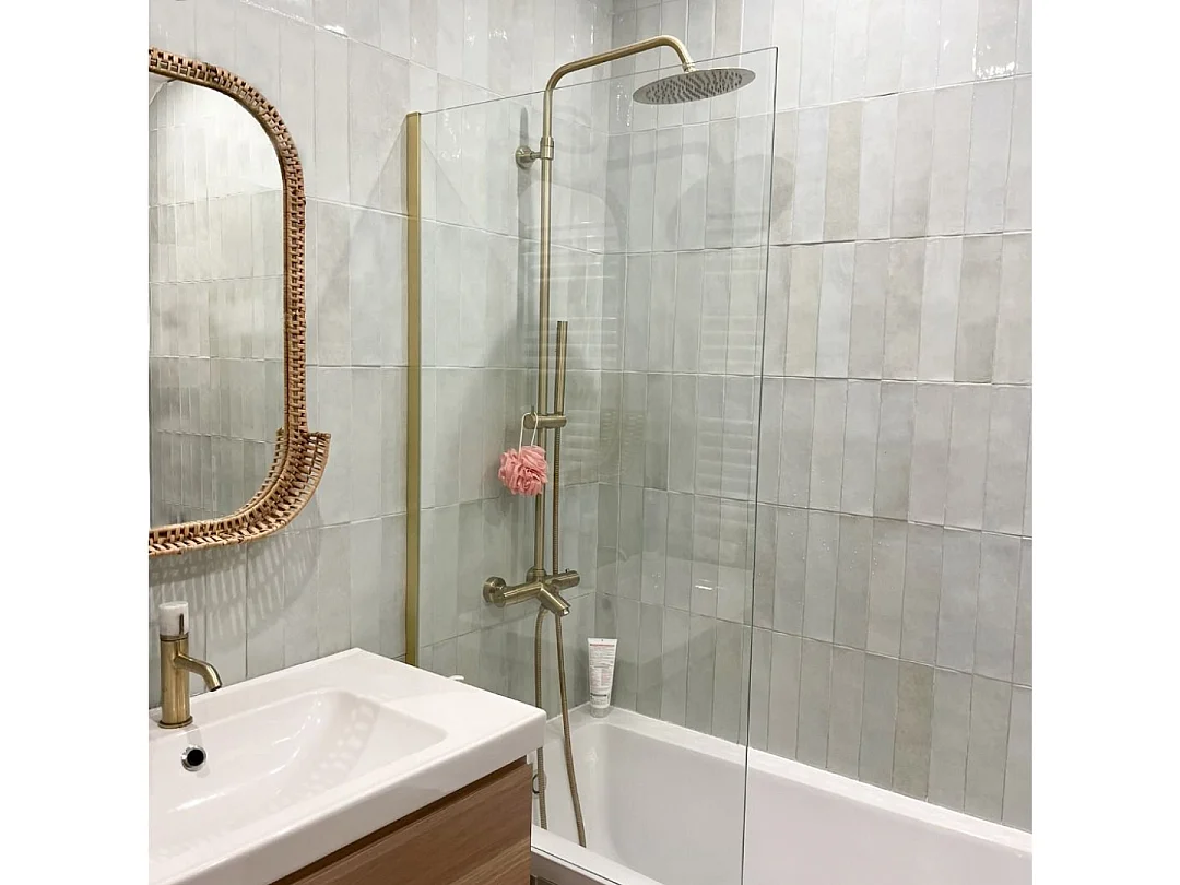 Luisa II 250 thermostatische Wannensäule gebürstetes Gold Essebagno