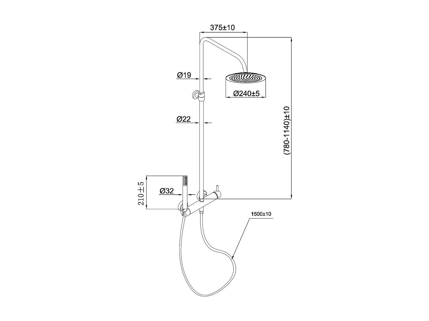 Luisa colonne de douche mécanique chromée - Essebagno