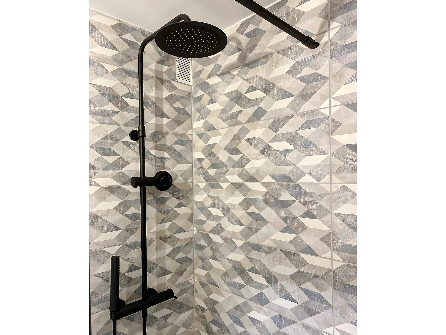 Luisa Columna de ducha mecánica negro Essebagno