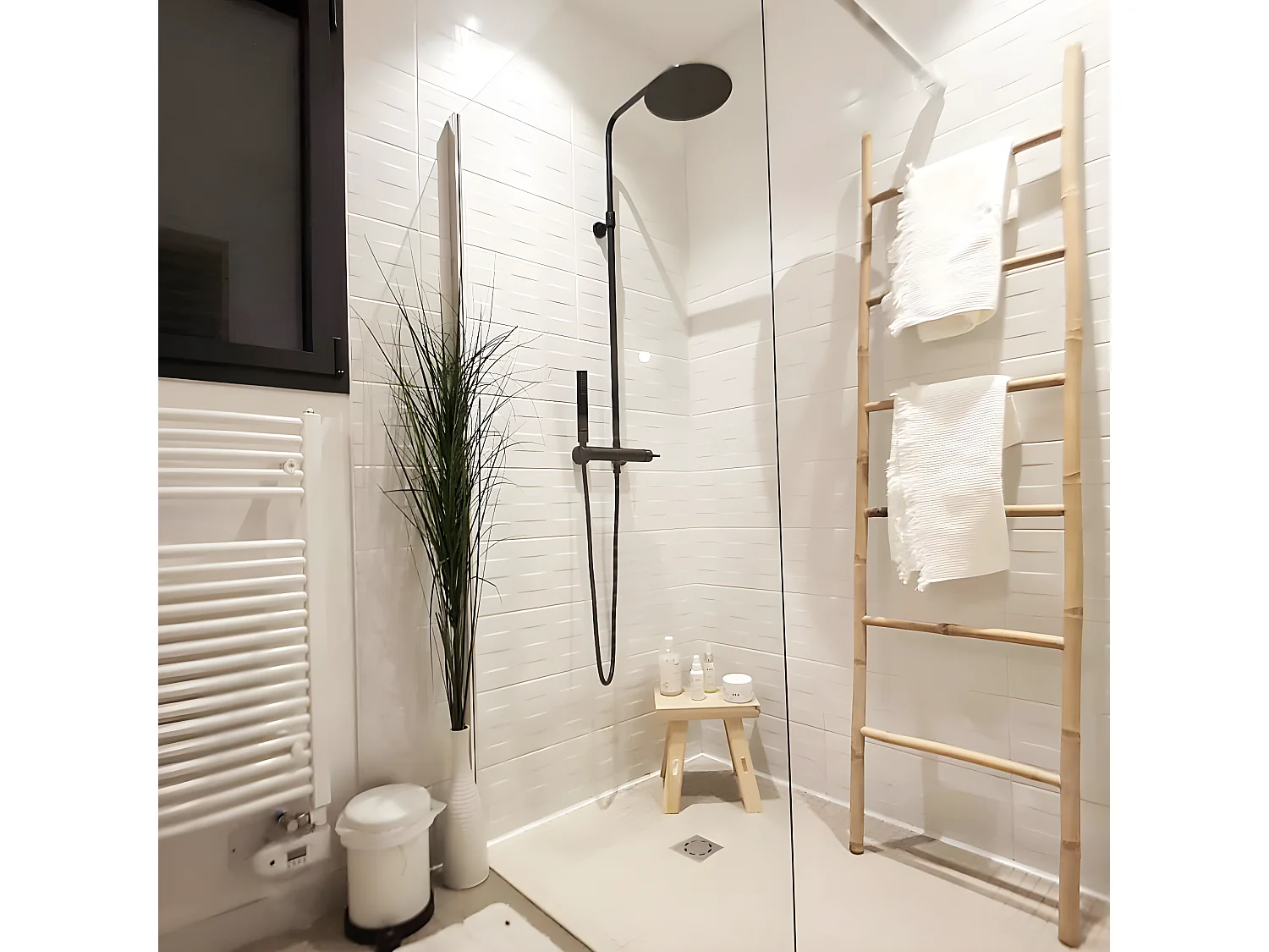 Luisa Columna de ducha mecánica negro Essebagno