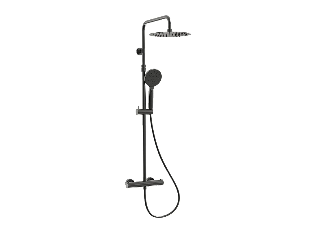 Luisa colonne de douche thermostatique gris gun métal - Essebagno