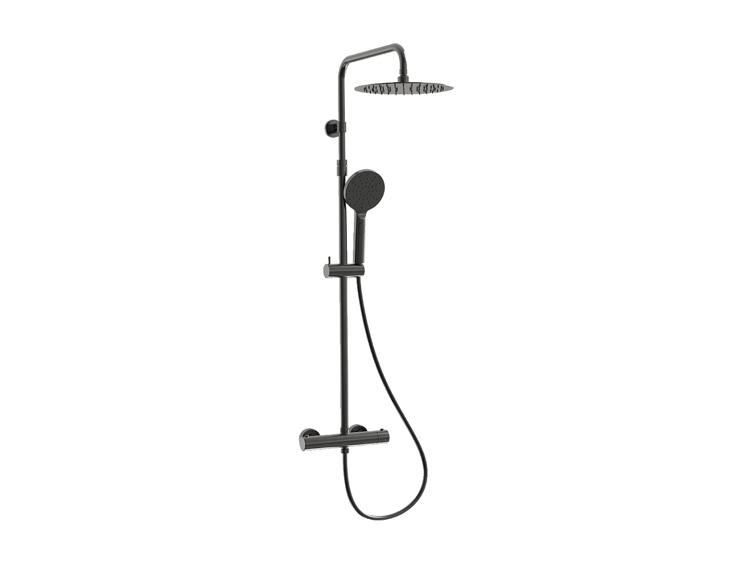 Luisa colonne de douche thermostatique gris gun métal - Essebagno