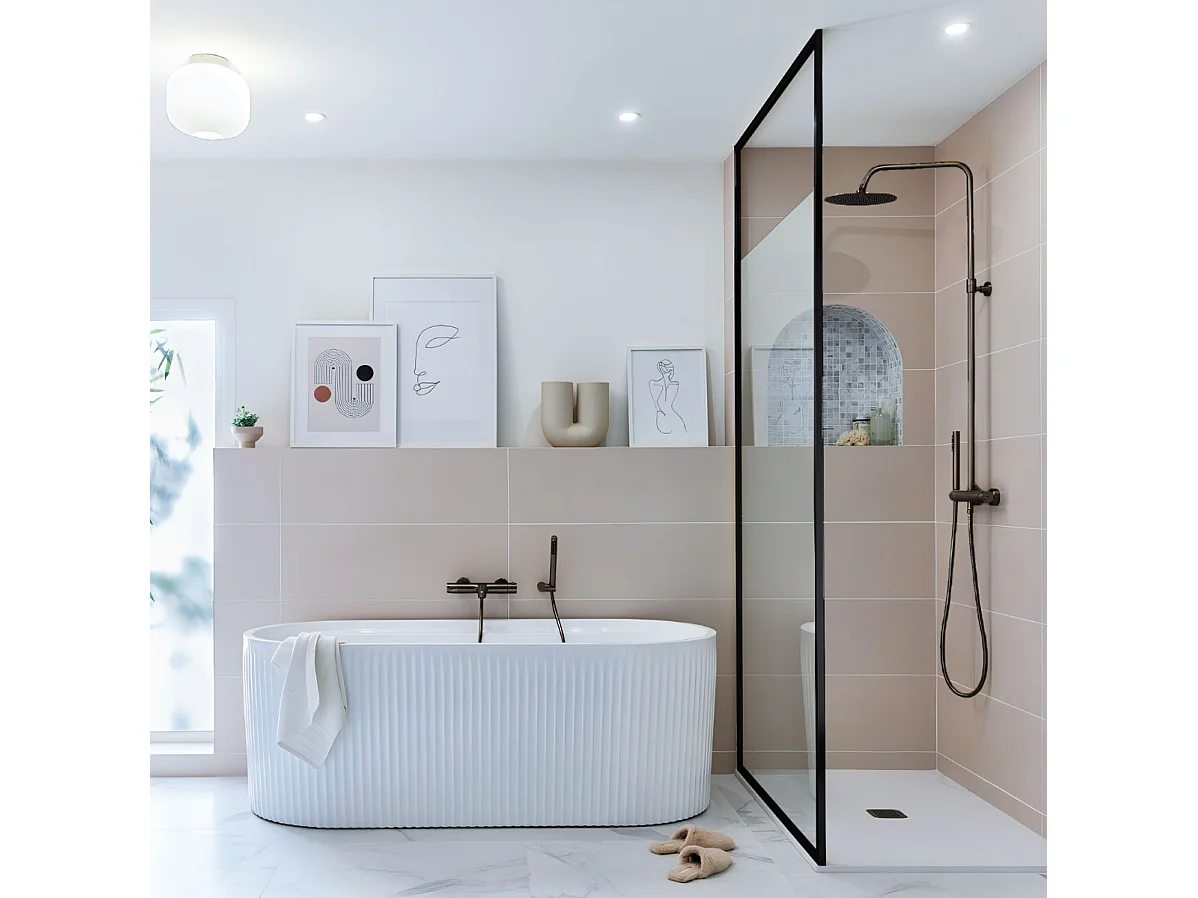 Luisa grijs gun metaal thermostatische douchekolom - Essebagno