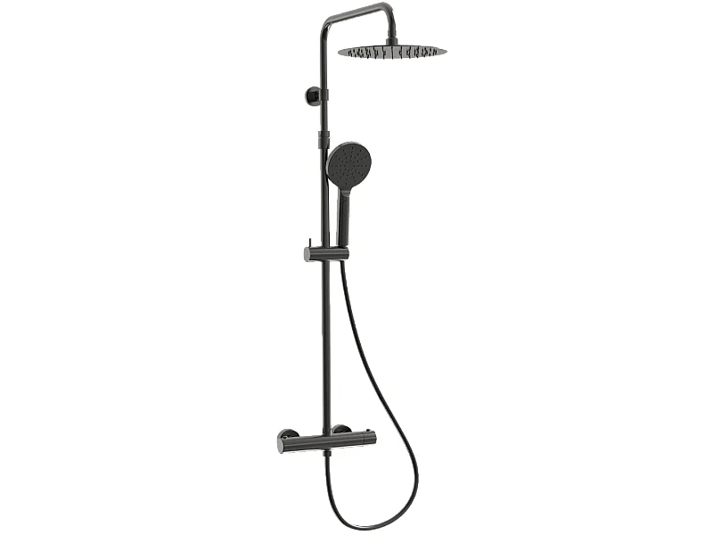 Luisa colonne de douche thermostatique gris gun métal - Essebagno