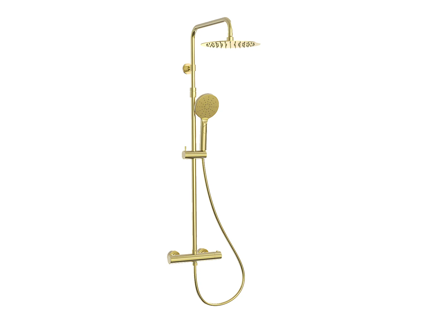 Luisa colonne de douche thermostatique or brossé - Essebagno