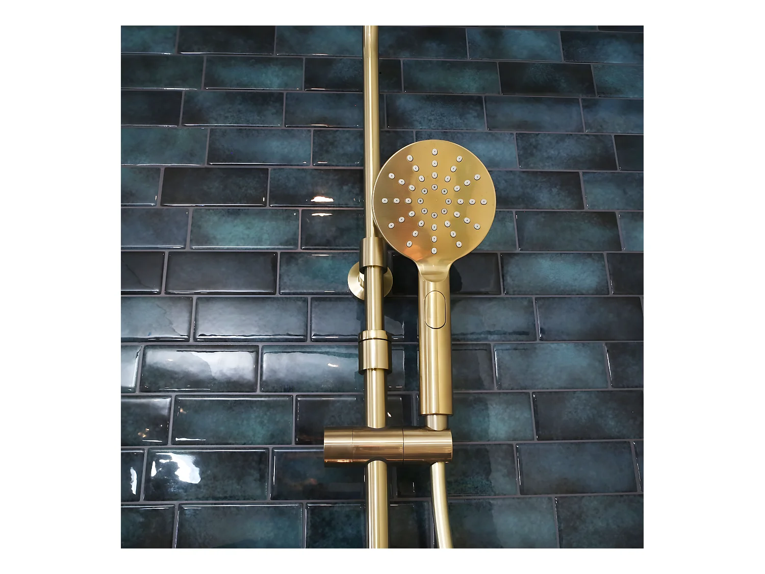 Luisa colonne de douche thermostatique or brossé - Essebagno