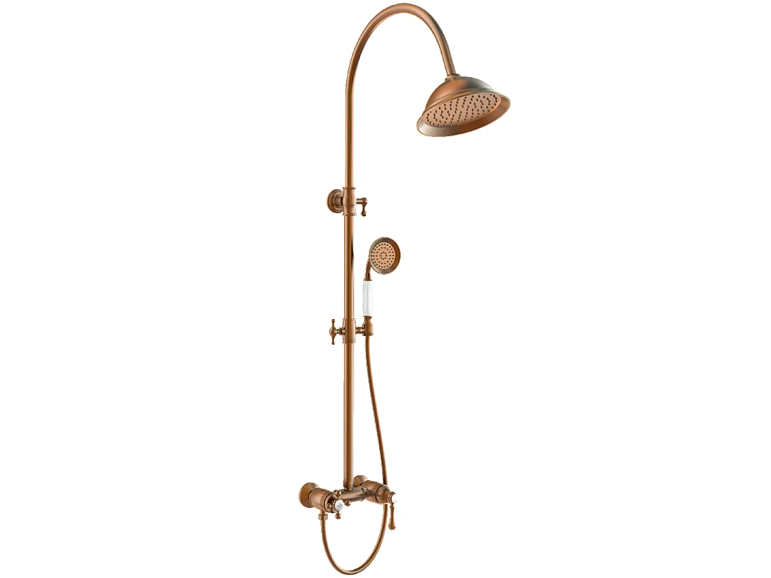 Leeds mechanische Retro-Duschsäule gebürstetem kopfer Essebagno