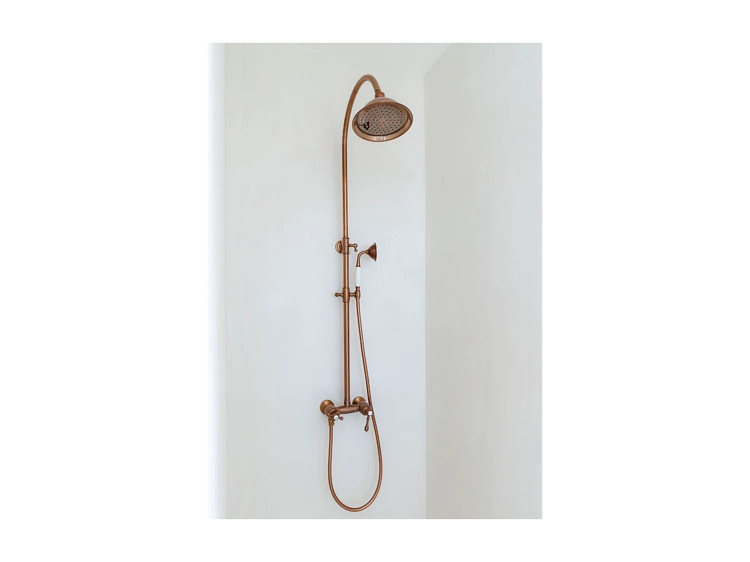 Leeds mechanische Retro-Duschsäule gebürstetem kopfer Essebagno