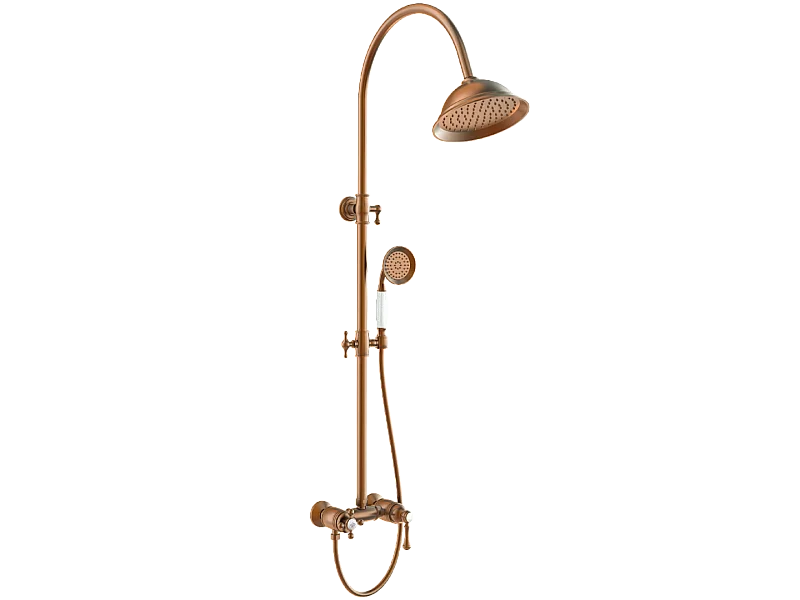 Leeds mechanische Retro-Duschsäule gebürstetem kopfer Essebagno