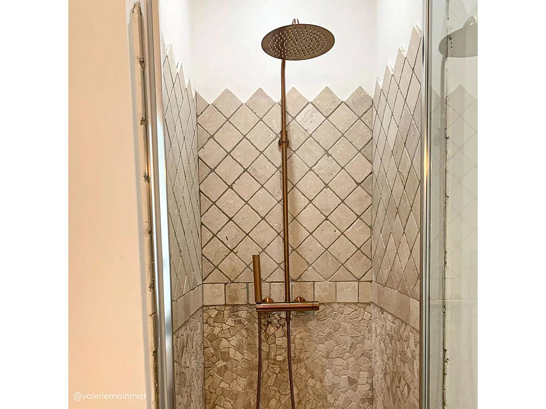 Luisa colonne de douche mécanique cuivre brossé - Essebagno