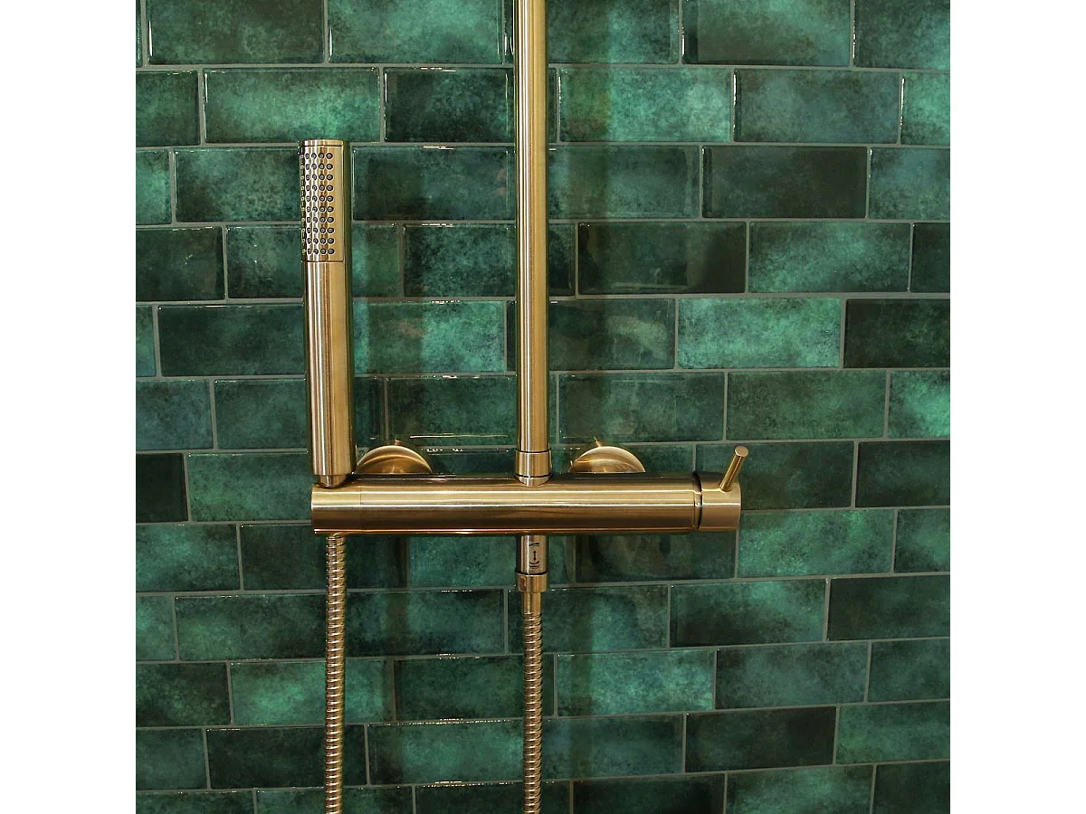 Kiwo Duschsäule mit mechanischer Steuerung in Gold Essebagno