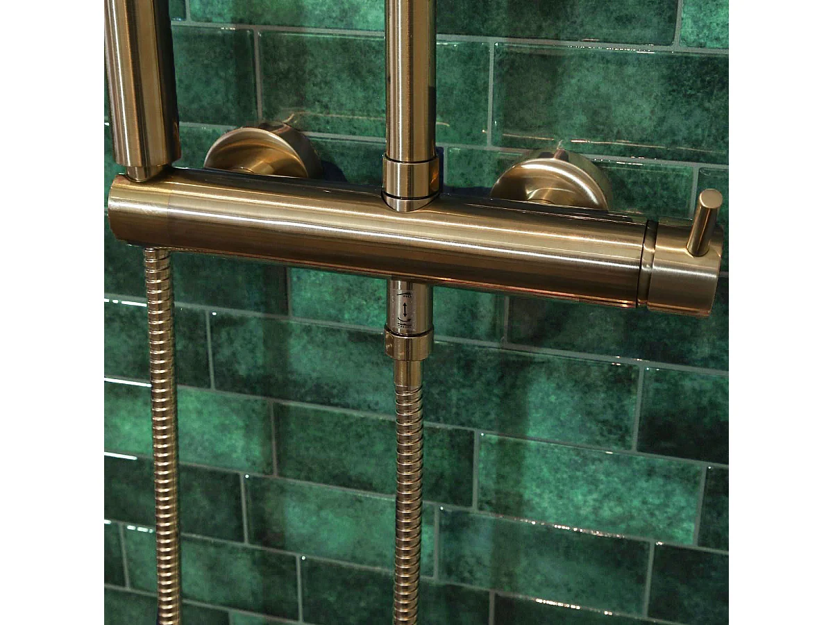 Kiwo Duschsäule mit mechanischer Steuerung in Gold Essebagno