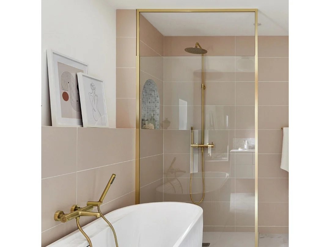 Luisa Thermostat-Wannen- und Brausemischer gebürstetem Gold Essebagno