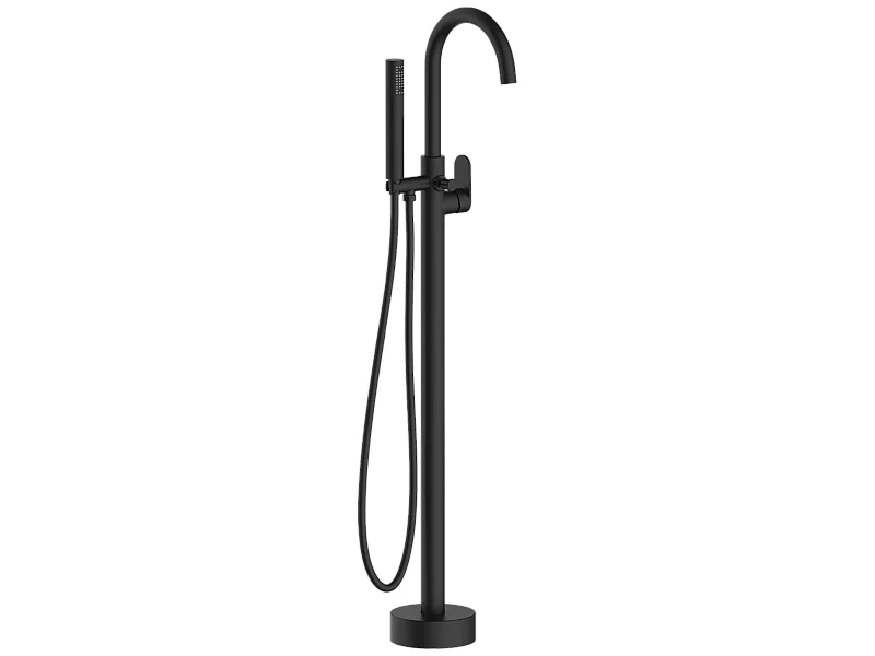 Charme Schwarze mechanische Bodensäule für freistehende Badewanne Essebagno