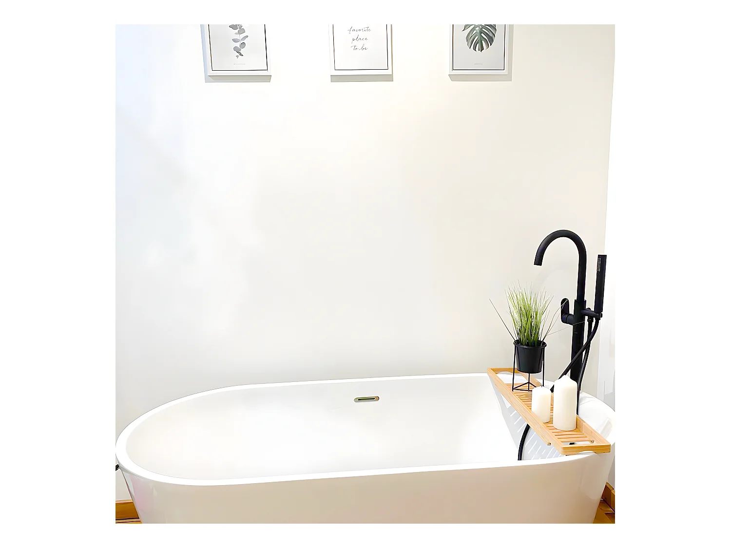 Charme Columna de desagüe mecánica negra para bañera independiente Essebagno