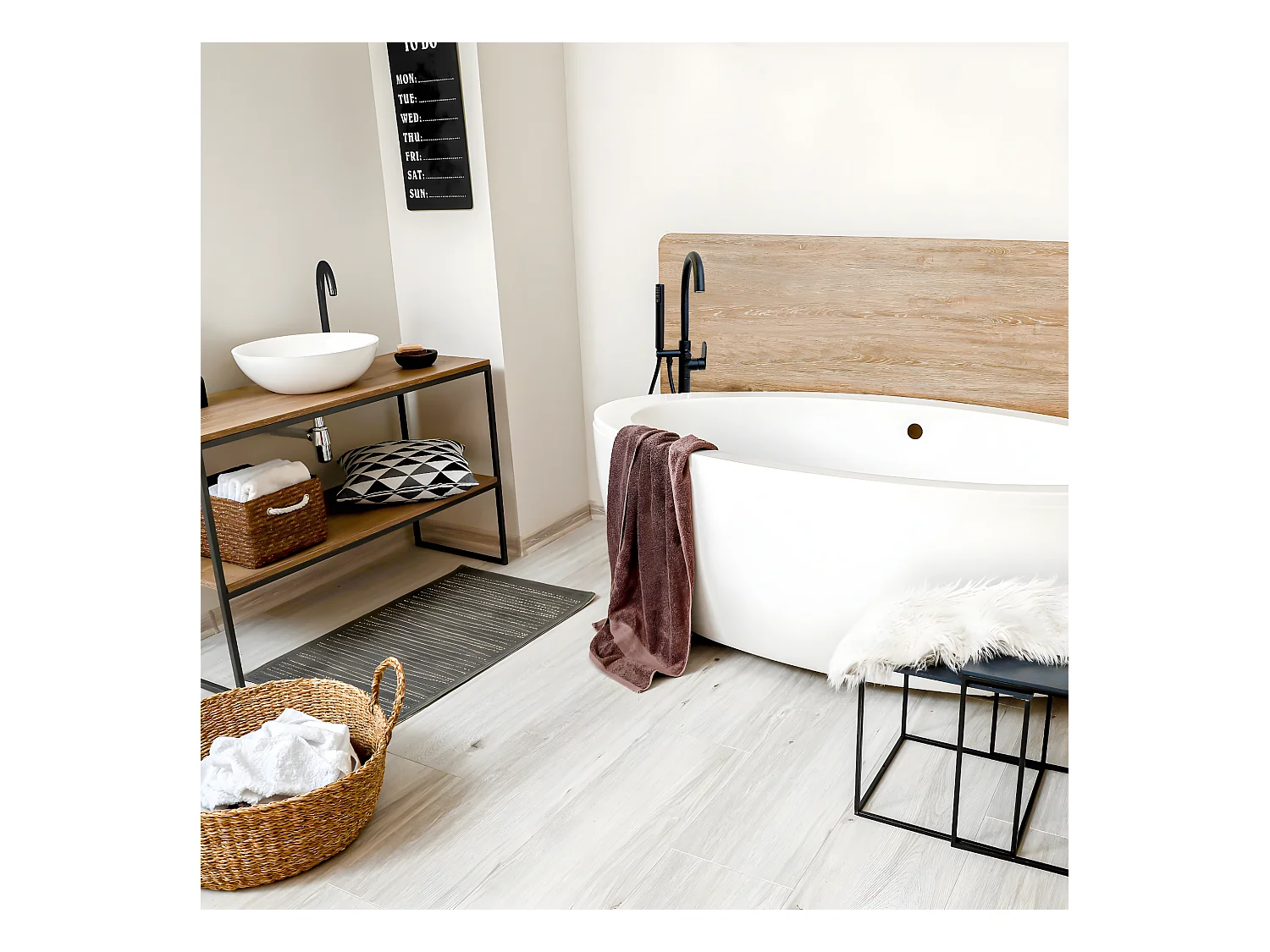 Charme Columna de desagüe mecánica negra para bañera independiente Essebagno