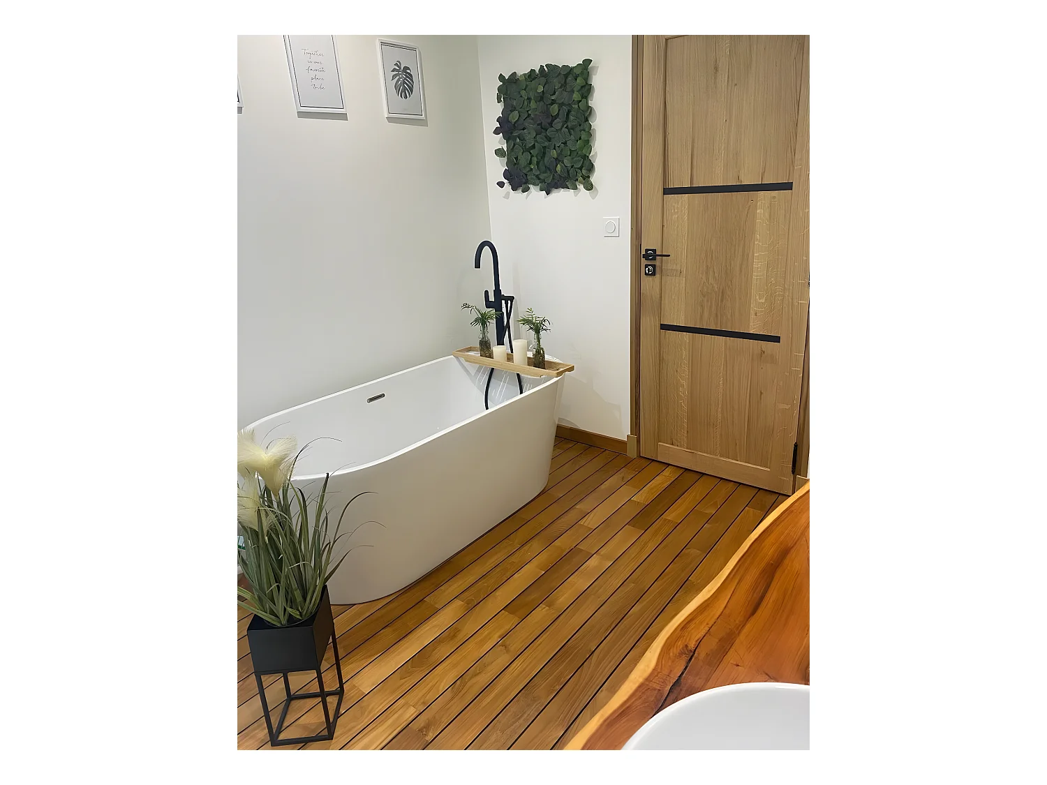 Charme Columna de desagüe mecánica negra para bañera independiente Essebagno