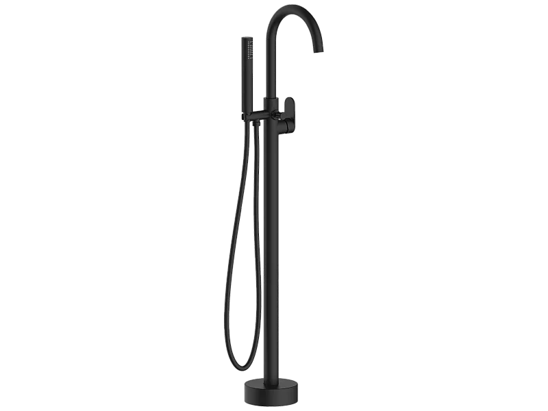 Charme Schwarze mechanische Bodensäule für freistehende Badewanne Essebagno