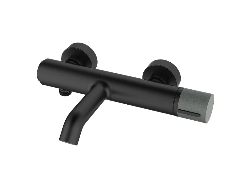 Manopola misturadora banheira-chuveiro mecânica mármore preto e betão Essebagno