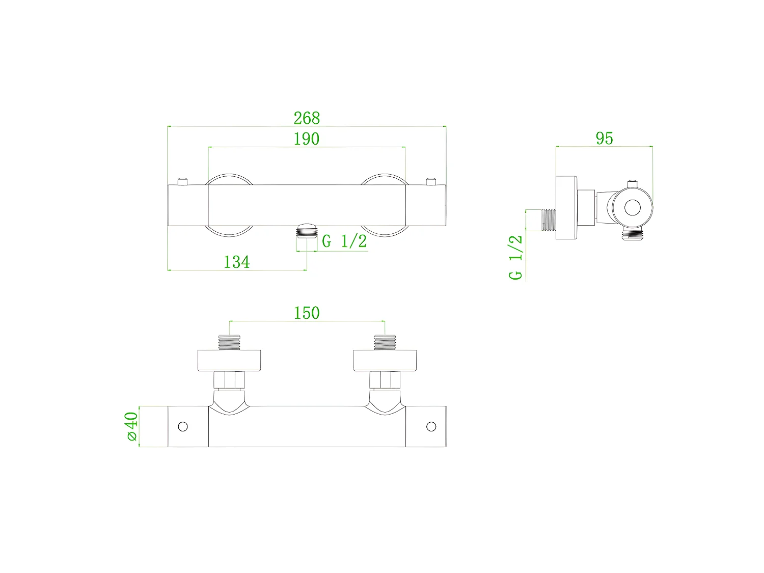 Luisa Thermostat-Duscharmatur, Kupfer Essebagno