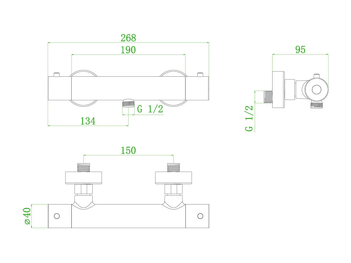 Luisa Thermostat-Duschmischer gebürstetem Kupfer Essebagno