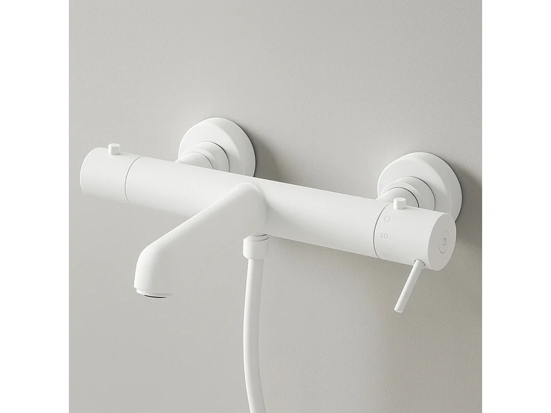 Luisa Thermostat-Wannen- und Brausemischer Weiß Essebagno
