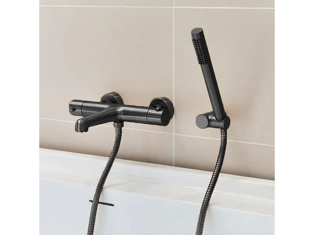 Luisa mitigeur bain-douche thermostatique gris gun métal - Essebagno